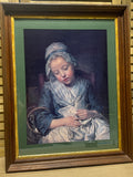 Young Knitter Asleep Print by Jean-Baptiste Greuze