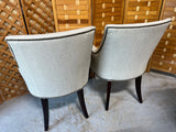 Upholstered Chairs with Tack Accents, Set of 2, Linen Color Fabric (Set B)