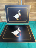 Set Of 8 Christmas Geese Placemats With Cork Back
