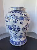 Blue & Gray Floral Chinoiserie XL Lidded Ginger Jar