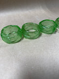 Green Glass Napkin Rings - Set Of 4 (EE)