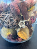 Green Tone Vintage Lidded Jar with Fall Potpourri