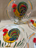 Set Of 4 Hand Painted Rooster Plates