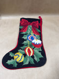 Needlepoint Stocking With Velvet Back // 2 Available // Priced Individually