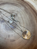 Gold Tone Necklace with Three Charms (Chico’s)