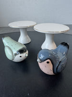 4-Piece Ceramic Birds on Pedestals Lot