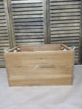 Wooden Crate With Rope Handles