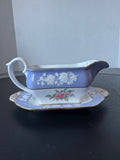 Spode England Maritime Rose Bone China Gravy Boat with Underplate (D)