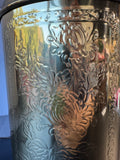 Brass Floral Etched Tea Canister Style Lamp (WORKS)