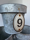 9-Piece Galvanized Tin Pots with Farmhouse Style Tags