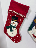 Snowmen Needlepoint Christmas Stockings - Pair (C)
