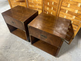 Henredon Nightstands with Brass Accents, (2)