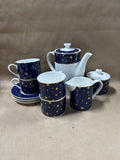 11 Piece Galaxy Tea Set By Sakura With 14k Gold