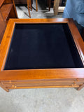 Large Square Glass Top Coffee Table with Display Drawer***HEAVY ITEM***READ DETAILS ON PICK UP POLICY***