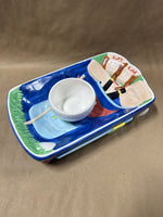 Ceramic Golfing Chip And Dip Tray And Bowl