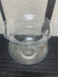Clear Glass Hourglass Shaped Vase