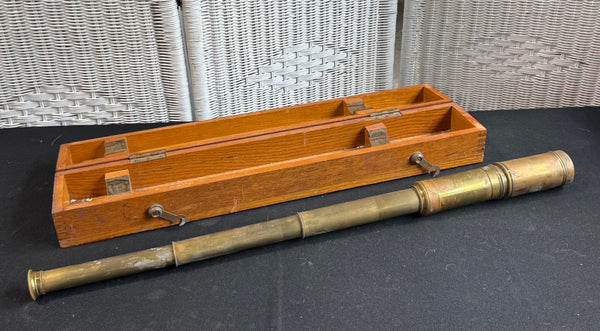 10 Power Officer of the Deck Mark Model II Brass Vintage Spyglass with Case