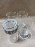 Clear Drinking Glasses With Rhinestone Strip - Set Of 4