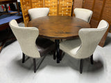 Round Hammered Copper Top Dining Table with (4) Chairs ***HEAVY ITEM***READ DETAILS ON PICK UP POLICY***