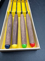 Set Of 4 Fondue Forks With Rosewood Handles