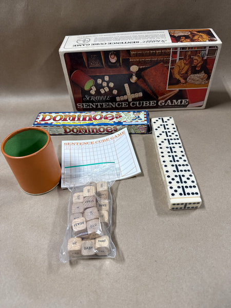 Dominoes And Sentence Cube Game Lot