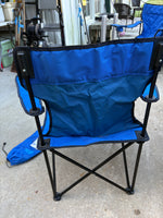 A-Blue Canvas Folding Arm Chair w/Carry Bag (Medium)