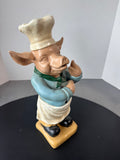 (B) Resin Pig Chef Statue