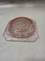 Floral Pink Depression Glass Ashtray