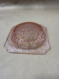 Floral Pink Depression Glass Ashtray
