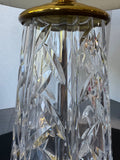 Waterford Cut Crystal & Brass Table Lamp with Original Shade (WORKS)