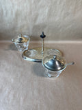 Condiment Jars On Silver Plate Caddy