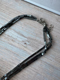 Multi-Strand Hematite Necklace with Carnelian Stones