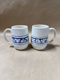 Pair Of Potting Shed Dedham Pottery Crackled Bunny Mugs
