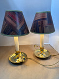 Pair Of Small Table Lamps With Book Lampshades WORKS