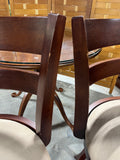 Petite Round Dining Table with Glass; With (2) Swivel Stools