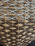 XL Water Hyacinth & Two Tone Woven Storage Basket with Handles