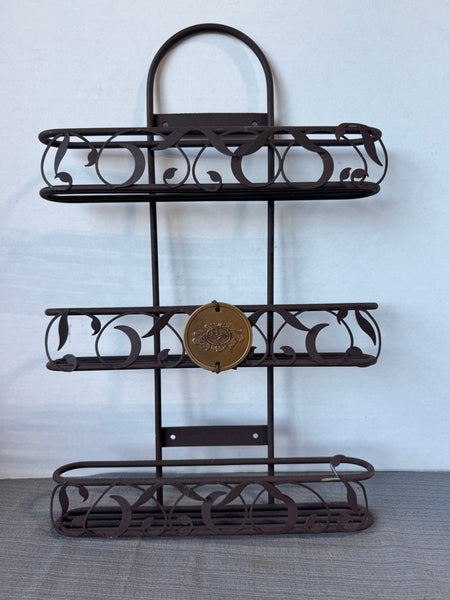 Rustic 3-Tiered Heavyweight Metal Wall Shelf