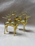 Brass Reindeer Candle Holders - Pair