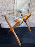 Wooden Vintage Floral Folding Luggage Rack