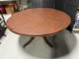 Henredon Round Dining Table with Brass Clawfeet and Inlay; On Casters/NO CHAIRS ***HEAVY ITEM***READ DETAILS ON PICK UP POLICY***