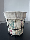 Black Metal Wire Basket with Floral Liner