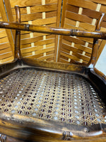 Cane Arm Chairs (2), with Seat Cushions