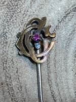 Vintage Pin with Pink Stone