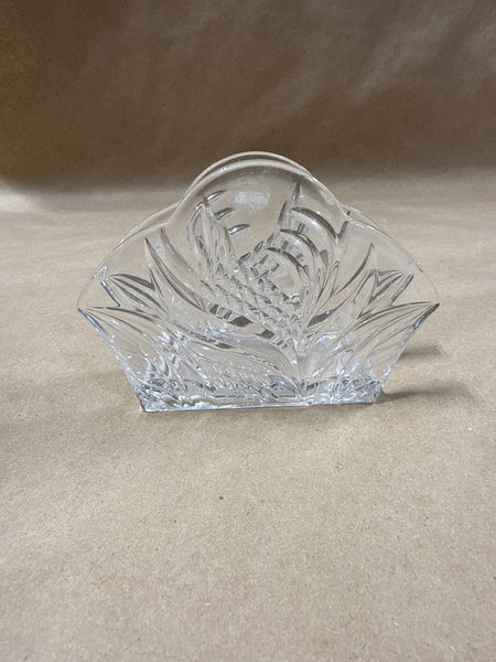 Czec Hoslovakia Glass Fan Napkin Holder