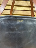 FOUNT Classic Black And Brown Bellfield Leather Shoulder Bag With Dust Bag And Care Instructions (B)