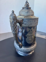 Antique Etched Victorian Silver Plate Water Pitcher