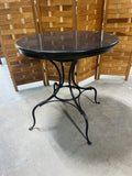 Round Table with Metal Base & Stone/Granite Top