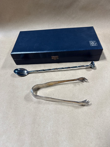 2 Piece Bellini Silver Plate Cocktail Set With Case
