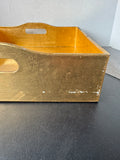 Gold Enamel Wooden Decorative Tray