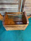 B-Vintage Oak Reindeer Box Basket Planter